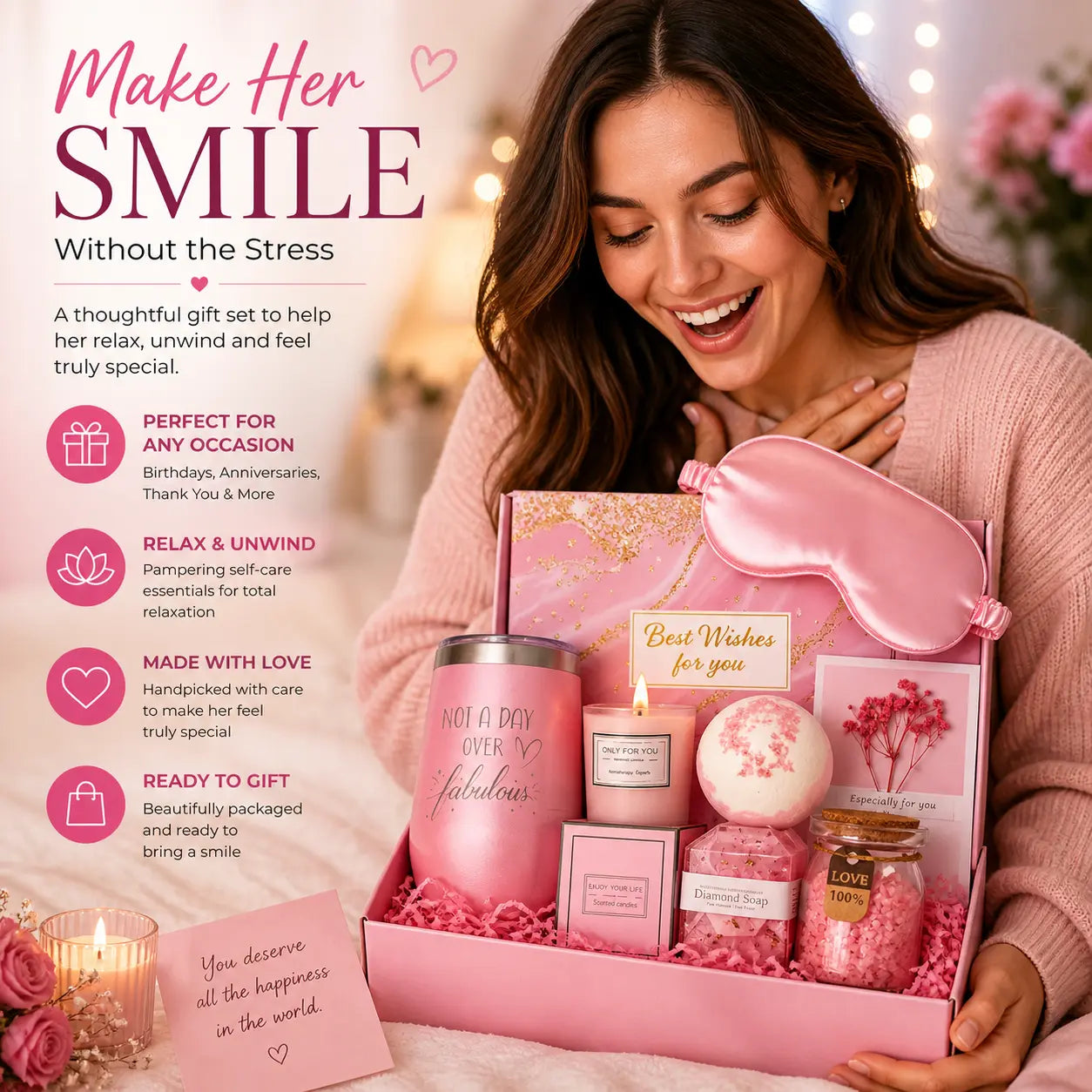 Pretty in Pink Spa Gift Set for Women | Luxury Birthday Gift Box Pakistan ASH LUXE